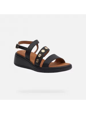 Damensandalen GEOX MELICONIA G000972 SCHWARZ