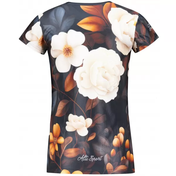  Damen Freizeitshirt Premium ALTISPORT VOJ/ALW097TR06 WEIß/ORANGE/BLUMEN 