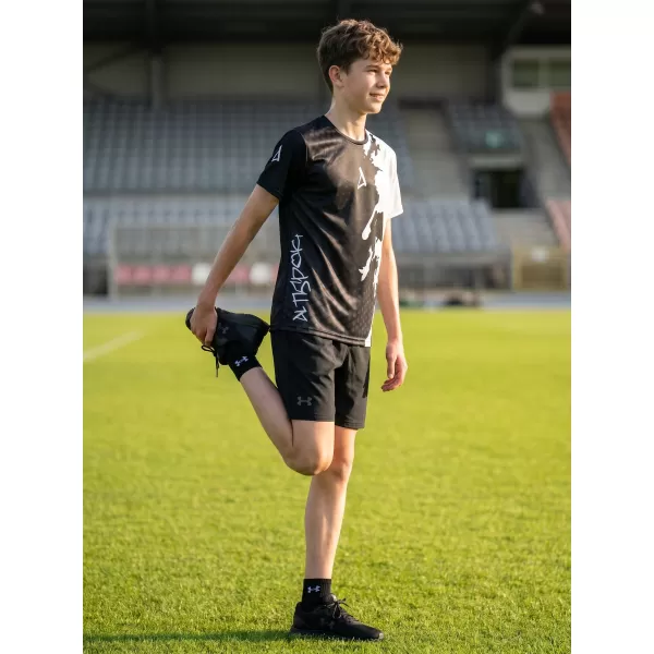  Funktionaler t -Shirt -Prämie von Kindern ALTISPORT VOJ/ALM112TR01 SCHWARZ-WEIß 