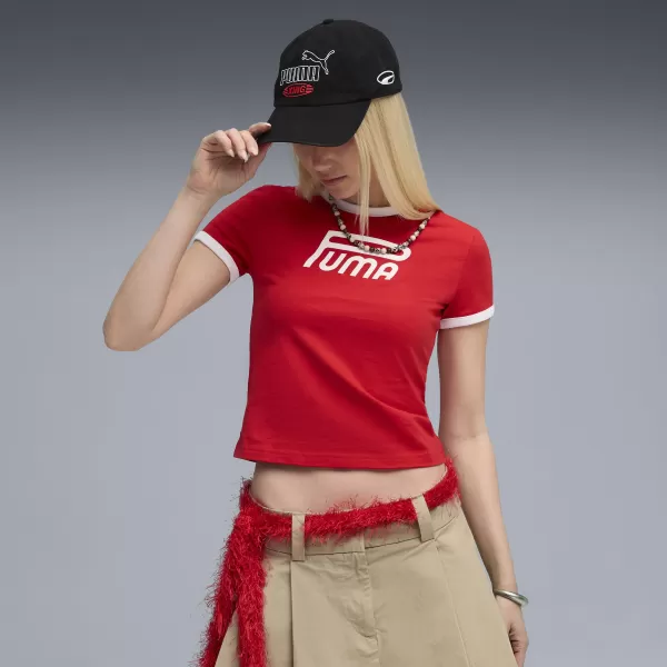  Damen-T-Shirt PUMA FUTURE FÜR ALLE ZEITEN ROT 