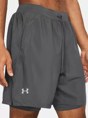 Herrenshorts UNDER ARMOUR UA LAUNCH 7'' 2-IN-1 SHORTS 1382641-025 GRAU