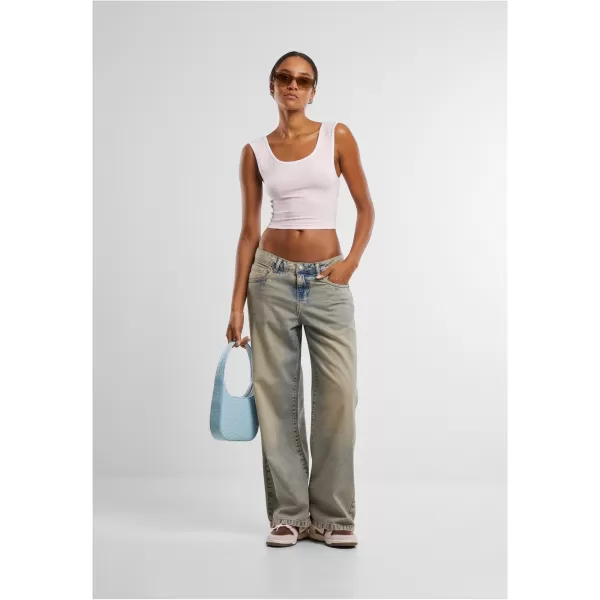  Damen-Tanktop URBAN CLASSICS TB7486A ERRÖTETES ROSA/WEIß/WEIß/SCHWARZ 