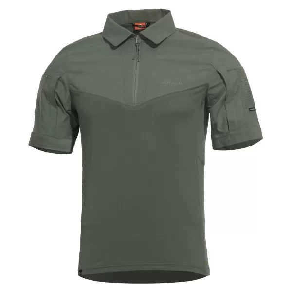  Herren-T-Shirt mit Kragen PENTAGON RANGER SHORT ARM SHIRT K02013 TARNGRÜN 