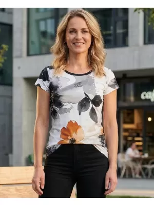 Frauen Freizeit t -Shirt Premium ALTISPORT VOJ/ALW117TR06 SCHWARZ/ORANGE
