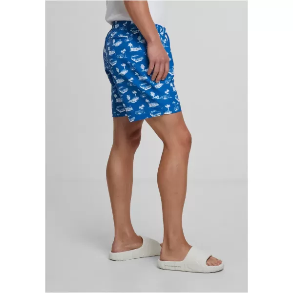  Badeshorts URBAN CLASSICS TB2679 HELLBLAU/WEIß 