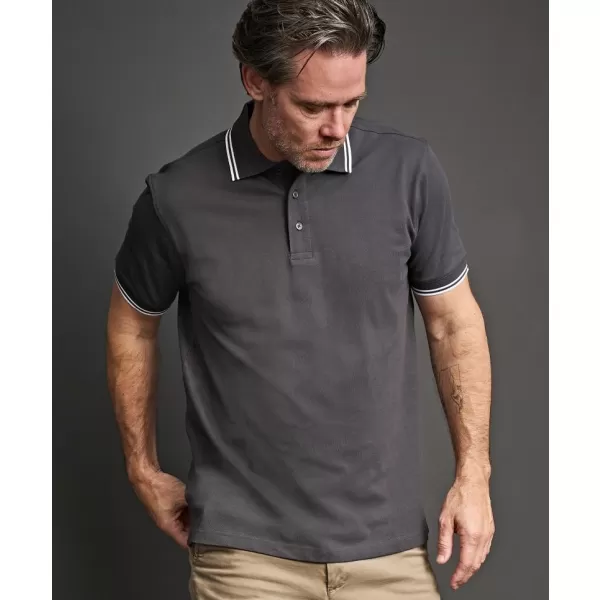  Herren-T-Shirt TEE JAYS | TJ 1407 DUNKELGRAU/WEIß 