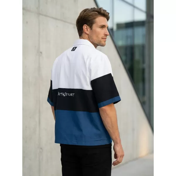  Premium-Herrenhemd ALTISPORT VOJ/ALM051KOS01 WEIß BLAU 