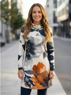 Erweitertes Premium-Sweatshirt für Damen ALTISPORT VOJ/ALW117MI06 SCHWARZ-ORANGE