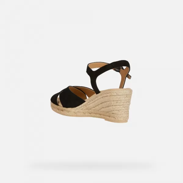  Damensandalen GEOX GELSA LOW SCHWARZ 