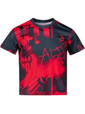 Funktionaler t -Shirt -Prämie von Kindern ALTISPORT VOJ/ALK076TR01 ROT -SCHWARZ