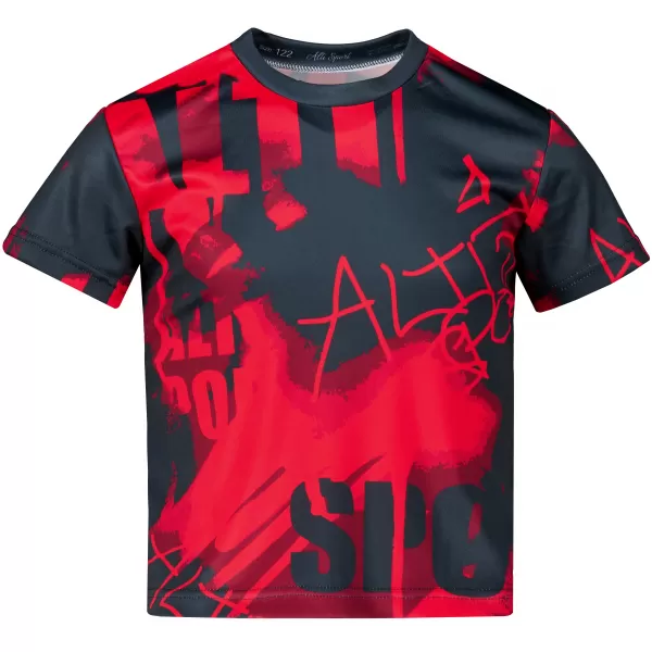  Funktionaler t -Shirt -Prämie von Kindern ALTISPORT VOJ/ALK076TR01 ROT -SCHWARZ 