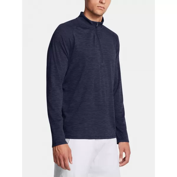  Herren-T-Shirt UNDER ARMOUR UA TECH TEXTURED 1/2 ZIP 1382797-410 BLAU 