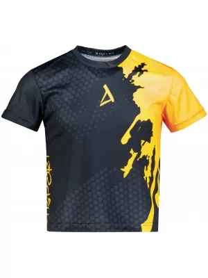 Funktionaler t -Shirt -Prämie von Kindern ALTISPORT VOJ/ALM112TR01 SCHWARZFLUO ORANGE