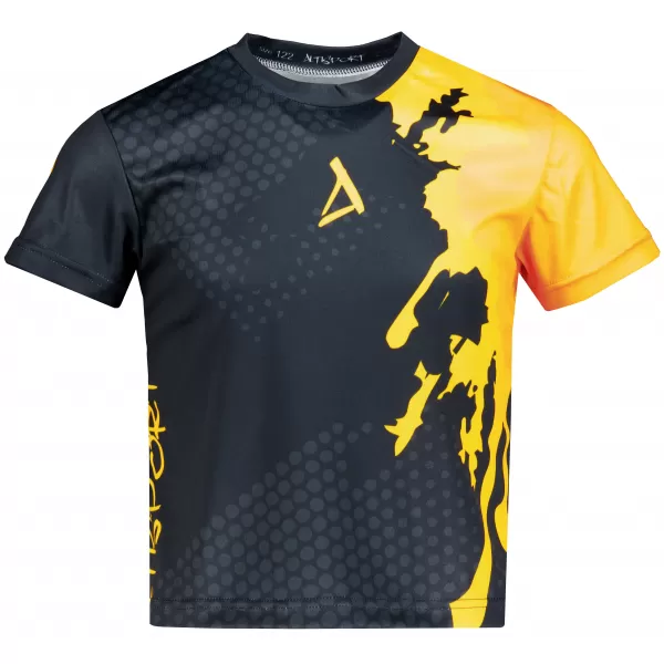  Funktionaler t -Shirt -Prämie von Kindern ALTISPORT VOJ/ALM112TR01 SCHWARZFLUO ORANGE 