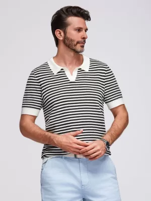 Herren t -Shirt OMBRE OM-POSS-0161 SCHWARZ UND WEIß