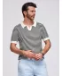 Herren t -Shirt OMBRE OM-POSS-0161 SCHWARZ UND WEIß
