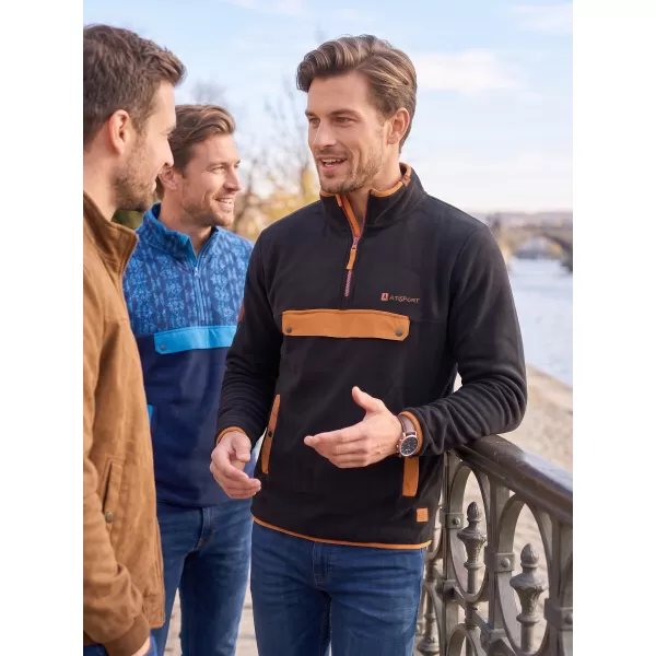  Fleece-Sweatshirt für Herren ALTISPORT GARM SCHWARZ/BRAUN 