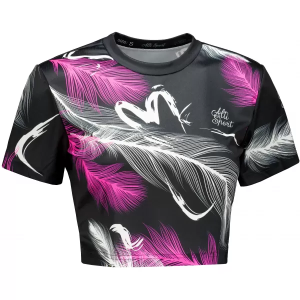  Premium-Crop-Top für Damen ALTISPORT VOJ/ALW001TR07 SCHWARZ ROSA 