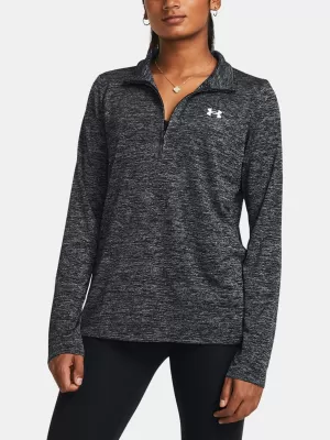 Damen-Sweatshirt UNDER ARMOUR TECH 1/2 ZIP- TWIST SCHWARZ
