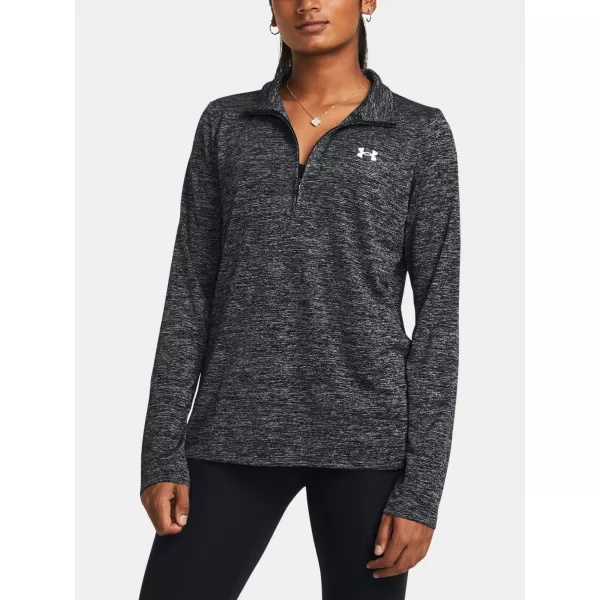 Damen-Sweatshirt UNDER ARMOUR TECH 1/2 ZIP- TWIST SCHWARZ 