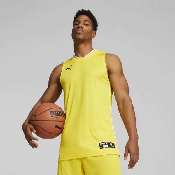  Herren-Tanktop PUMA HOOPS TEAM GAME JERSEY 67662805 CYBER-GELB 