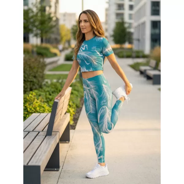  Premium-Crop-Top für Damen ALTISPORT VOJ/ALW001TR07 EMERALD/ŠEDÁ SMARAGD/GRAU 