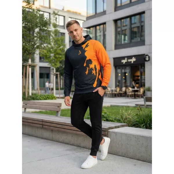  Funktionaler Sweatshirt -Premium von Männern ALTISPORT VOJ/ALM112MI01 SCHWARZFLUO ORANGE 