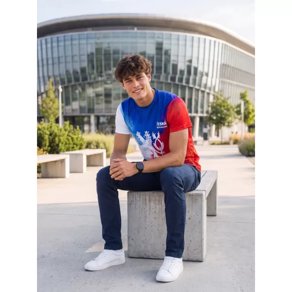  Männer funktionaler T -Shirt Premium ALTISPORT VOJ/ALM118TR01 FLAGGE/LÖWEN 