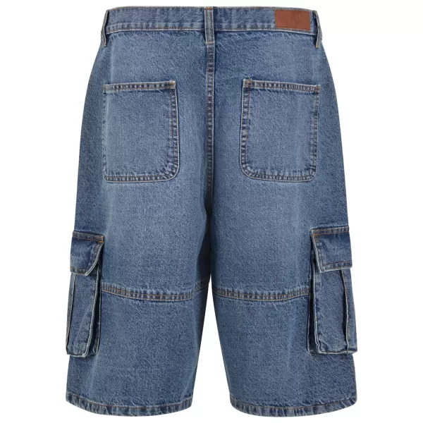  Shorts URBAN CLASSICS TB7367 MITTELGROßEN BLAU GEWASCHEN 