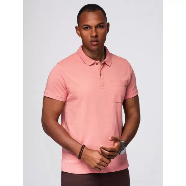  Herren t -Shirt mit einem Kragen OMBRE OM-POWS-0142 ROSA 