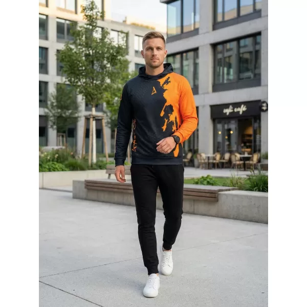  Funktionaler Sweatshirt -Premium von Männern ALTISPORT VOJ/ALM112MI01 SCHWARZFLUO ORANGE 