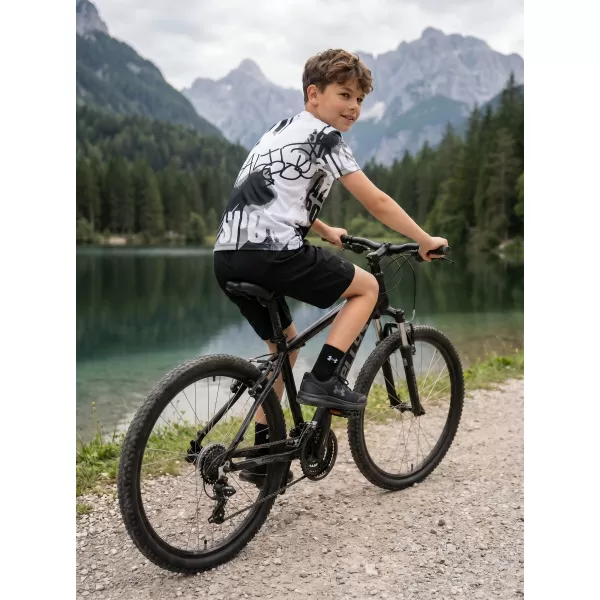  Funktionaler t -Shirt -Prämie von Kindern ALTISPORT VOJ/ALK076TR01 WEIß -UND -SCHWARZ 