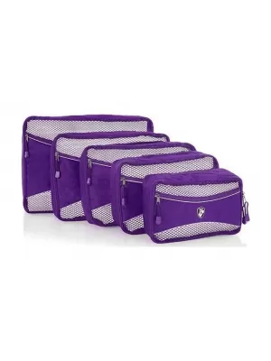 Satz von Organisatoren HEYS ECO PACKING CUBE 5PC SET II LILA