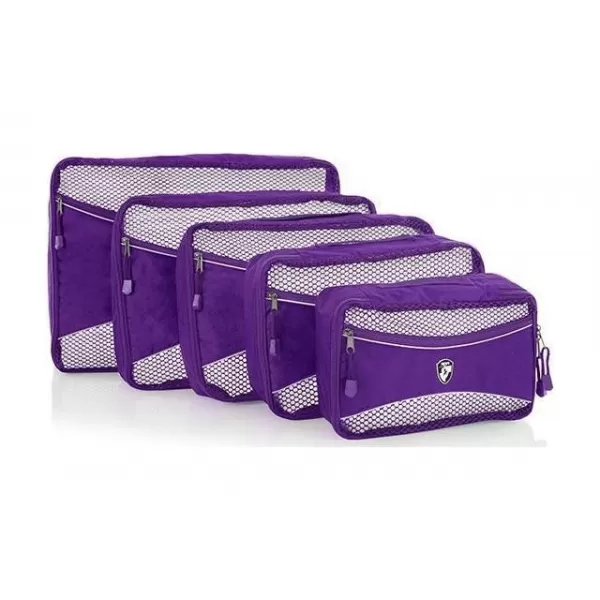  Satz von Organisatoren HEYS ECO PACKING CUBE 5PC SET II LILA 