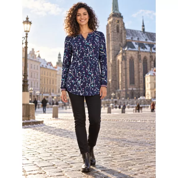  Langes T-Shirt für Damen ALTISPORT GUSSIE DUNKELBLAU 
