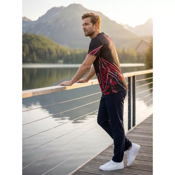  Herren Freizeithemd Premium ALTISPORT VOJ/ALM123TR06 SCHWARZ-ROT 