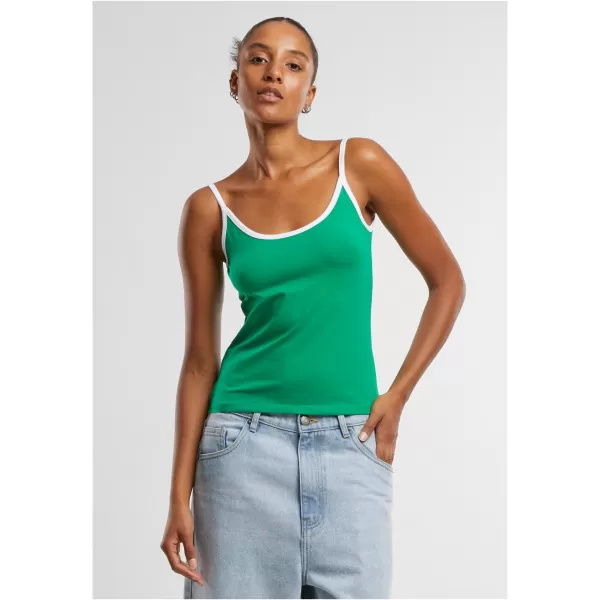  Damen-Tanktop URBAN CLASSICS TB7485A FROSCH GRÜN/WEIß/WEIß/SCHWARZ 