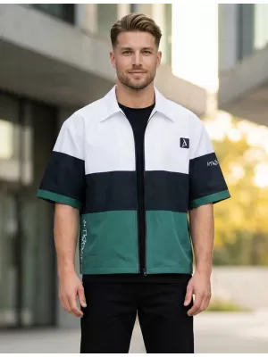 Premium-Herrenhemd ALTISPORT VOJ/ALM051KOS01 WEIß GRÜN