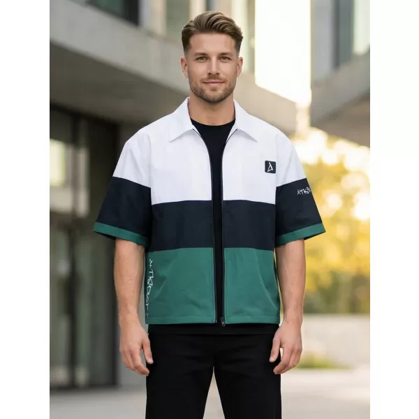  Premium-Herrenhemd ALTISPORT VOJ/ALM051KOS01 WEIß GRÜN 