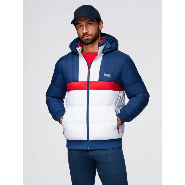 Jacke OMBRE OM-JALP-0296 BLAU UND WEIß 