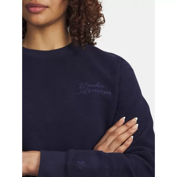  Damen-Sweatshirt UNDER ARMOUR ICON TERRY VARSITY CREW BLAU 