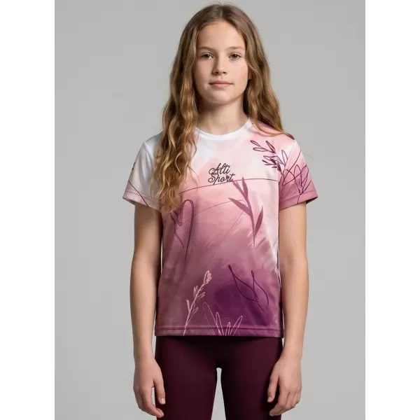  Funktionaler t -Shirt -Prämie von Kindern ALTISPORT VOJ/ALK083TR01 WEIß -PINK 