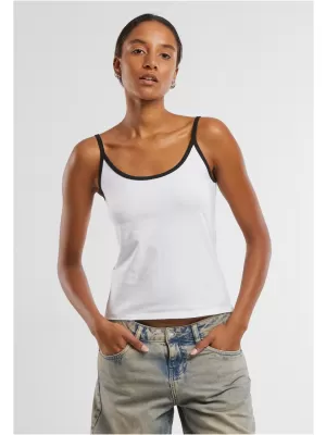 Damen-Tanktop URBAN CLASSICS TB7485A ERRÖTETES ROSA/WEIß/WEIß/SCHWARZ