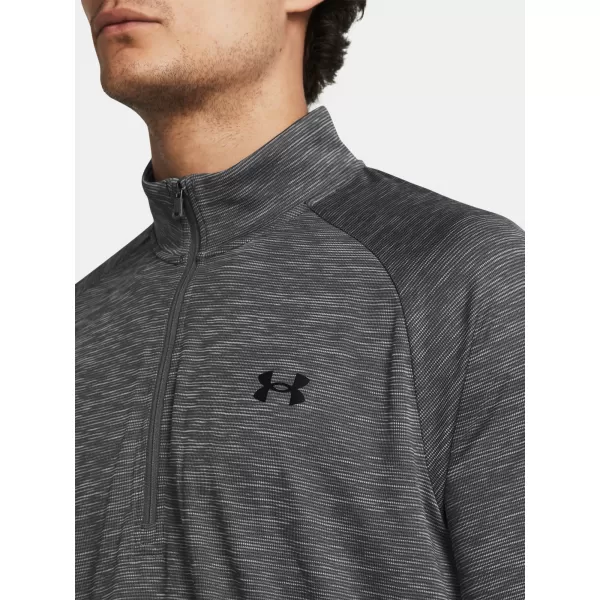  Herren-T-Shirt UNDER ARMOUR UA TECH TEXTURED 1/2 ZIP 1382797-025 GRAU 