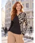 Damen-T-Shirt KIXMI VIVIANE SCHWARZ/BEIGE
