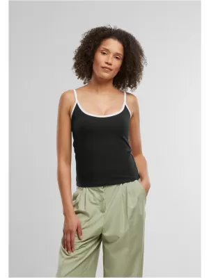 Damen-Tanktop URBAN CLASSICS TB7485A SCHWARZ/WEIß/WEIß/SCHWARZ