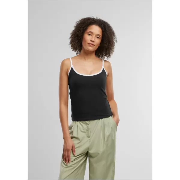  Damen-Tanktop URBAN CLASSICS TB7485A SCHWARZ/WEIß/WEIß/SCHWARZ 