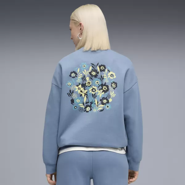  Damen Sweatshirt PUMA ESS NATURE 2 0 OVERSIZED CREW FL 68807834 COOL BLAU 