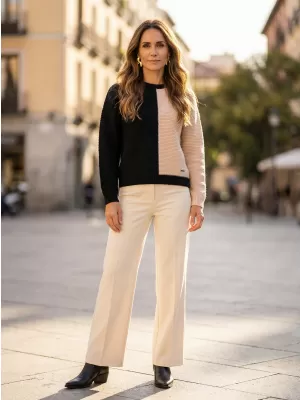 Damenpullover KIXMI VERENA HELLBEIGE