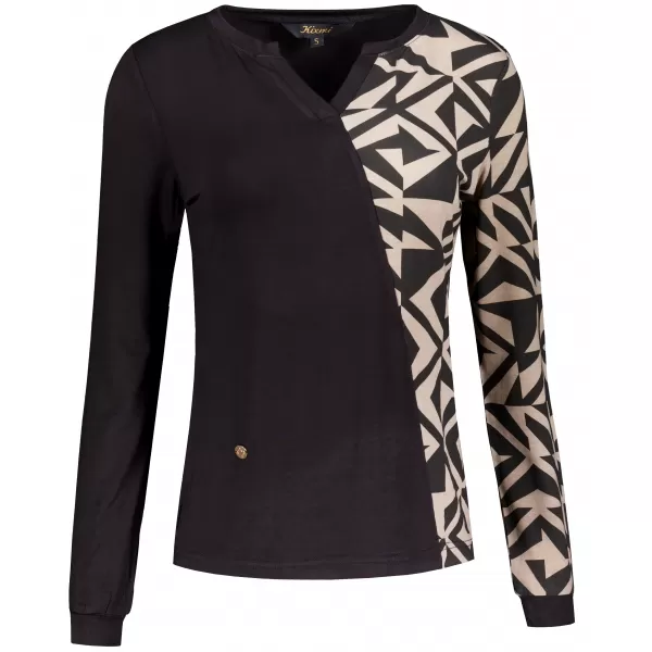  Damen-T-Shirt KIXMI VIVIANE SCHWARZ/BEIGE 